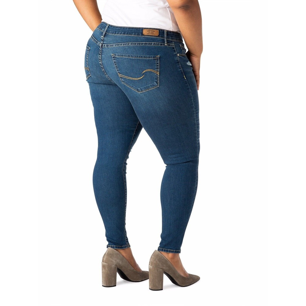 Levi Signature Strauss Plus Size 24M Mid-Rise Modern Slim Super Stretchy Denim
